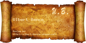 Ulbert Bence névjegykártya