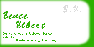 bence ulbert business card